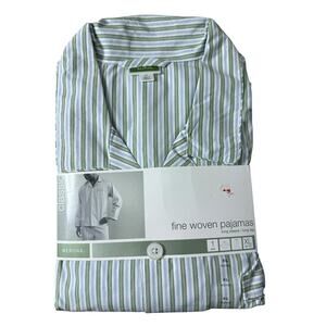 2006 Merona Fine Woven blue striped pajamas set new in package size XL